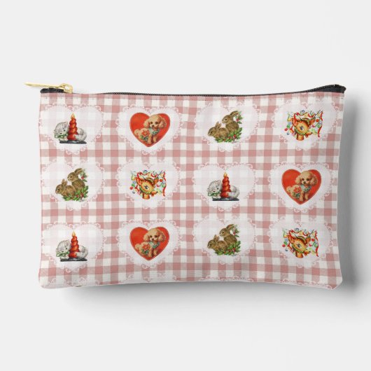 Retro  Coquette Baby Animals Gingham Etui (Voorkant)