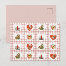 Retro  Coquette Baby Animals Gingham