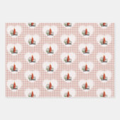 Retro  Coquette Baby Animals Gingham Inpakpapier Vel (Voorkant)