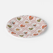 Retro  Coquette Baby Animals Gingham Papieren Bordje (Gekanteld)