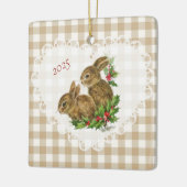 Retro  Coquette Baby Dieren Bunny Gingham Keramisch Ornament (Links)