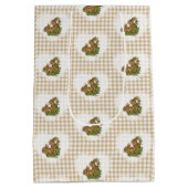 Retro  Coquette Baby Dieren Bunny Gingham Medium Cadeauzakje (Achterkant)