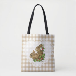 Retro  Coquette Baby Dieren Bunny Gingham Tote Bag