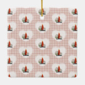 Retro  Coquette Baby Dieren Cat Gingham Keramisch Ornament (Achterkant)