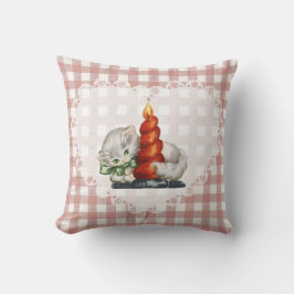 Retro  Coquette Baby Dieren Cat Gingham Kussen