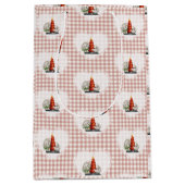 Retro  Coquette Baby Dieren Cat Gingham Medium Cadeauzakje (Voorkant)