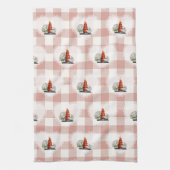 Retro Coquette Baby Dieren Cat Gingham Theedoek (Verticaal)