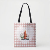 Retro  Coquette Baby Dieren Cat Gingham Tote Bag (Voorkant)