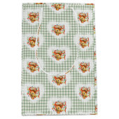 Retro  Coquette Baby Dieren Deer Gingham Medium Cadeauzakje (Voorkant)