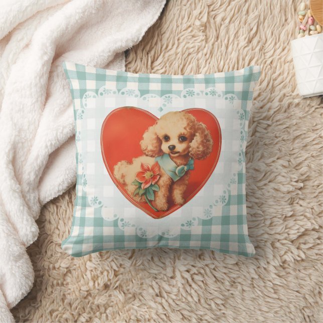 Retro  Coquette Baby Dieren Dog Gingham Kussen (Deken)