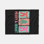 Retro Coquette Boog Vrolijk en Heldere Kerstboom Fleece Deken (Voorkant (Horizontaal))