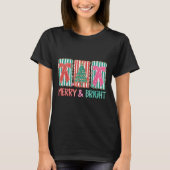 Retro Coquette Boog Vrolijk en Heldere Kerstboom T-shirt (Voorkant)