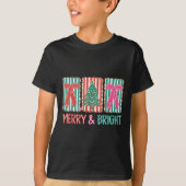 Retro Coquette Boog Vrolijk en Heldere Kerstboom T-shirt (Voorkant)