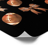 Retro Coquette Bow Amerikaans Football Thanksgivin Poster (Hoek)