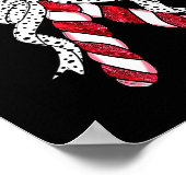 Retro Coquette Bow Candy Cane Christmas Season Wom Poster (Hoek)