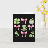 Retro Coquette Bow Irish Shamrock St Patricks Day Kaart (Gele Bloem)