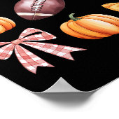 Retro Coquette Bow Pumpkin Amerikaans Football Bed Poster (Hoek)