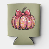 Retro Coquette Bow Pumpkin Herfst Vibes Seizoen Blikjeskoeler (Voorkant)