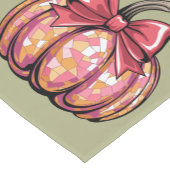 Retro Coquette Bow Pumpkin Herfst Vibes Seizoen Korte Tafelloper (Hoek)