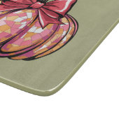 Retro Coquette Bow Pumpkin Herfst Vibes Seizoen Snijplank (Hoek)