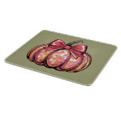 Retro Coquette Bow Pumpkin Herfst Vibes Seizoen Snijplank (Hoek)