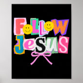 Retro Coquette Cute Follow Jesus Bible Verse Faith Poster (Voorkant)