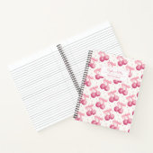 Retro Coquette Disco Bal Kersen Roze Strik Custom Notitieboek (Binnen)