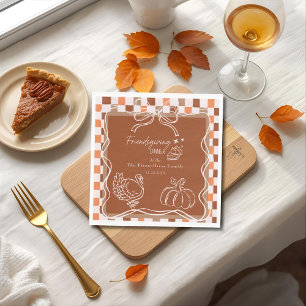 Retro Coquette Friendsgiving diner Thanksgiving Servet