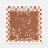 Retro Coquette Friendsgiving dinner Thanksgiving Servet (Voorkant)