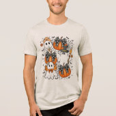 Retro Coquette Ghost Halloween Tri-Blend Shirt (Voorkant)