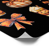 Retro Coquette Herfst Pompoen Boog Herfst Koffie D Poster (Hoek)