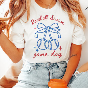 Retro Coquette Honkbal Seizoen Boog T-shirt
