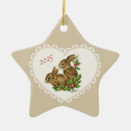 Retro  Coquette Pastel Baby Dieren Bunny Keramisch Ornament