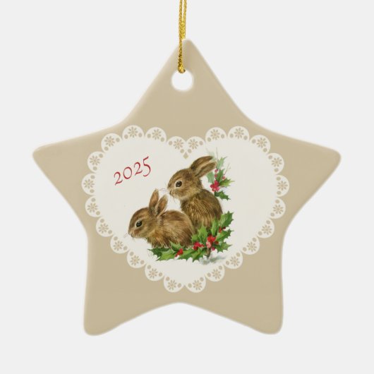 Retro Coquette Pastel Baby Dieren Bunny Keramisch Ornament (Voorkant)