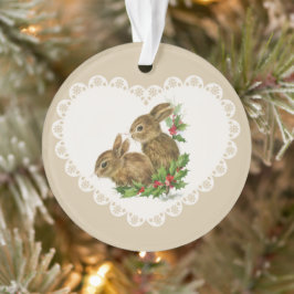 Retro  Coquette Pastel Baby Dieren Bunny Ornament