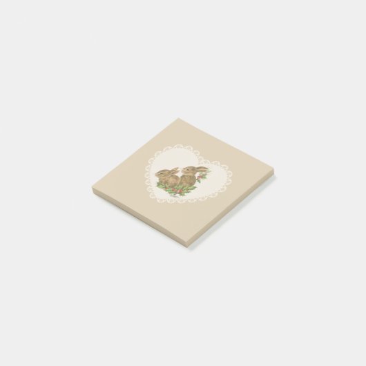 Retro  Coquette Pastel Baby Dieren Bunny Post-it® Notes (Schuin)