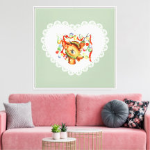 Retro  Coquette Pastel Baby Dieren Herten