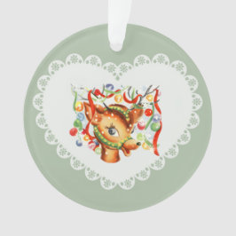 Retro  Coquette Pastel Baby Dieren Herten Ornament