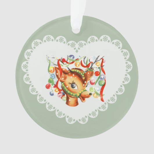 Retro Coquette Pastel Baby Dieren Herten Ornament (voorkant)