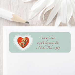 Retro Coquette Pastel Baby Dieren Hond Etiket