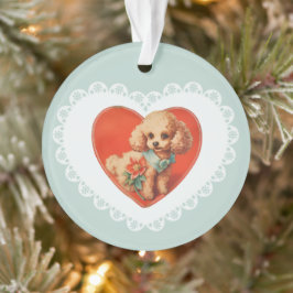 Retro  Coquette Pastel Baby Dieren Hond Ornament