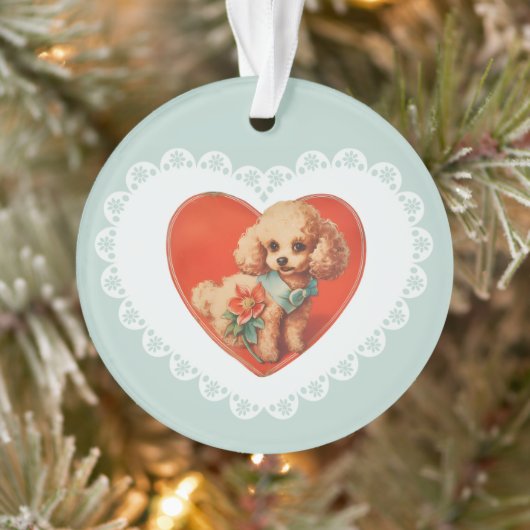 Retro Coquette Pastel Baby Dieren Hond Ornament (Boom)