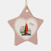 Retro Coquette Pastel Baby Dieren Kat Keramisch Ornament (Rechts)