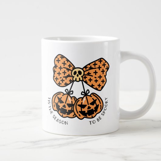 Retro Coquette Pumpkins Spooky Seizoen Grote Koffiekop (Rechts)