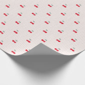 Retro Coquette Rode Kersen & Strepen Cadeaupapier (Hoek)