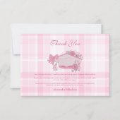Retro Coquette Roze strik Afstuderen Bedankkaart (Voorkant)