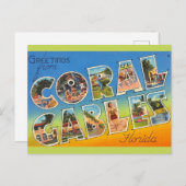 Retro Coral Gables Florida Briefkaart (Voorkant / Achterkant)