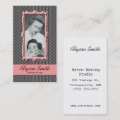 Retro Coral Houndstooth Esthetician Visitekaartje (Voorkant / Achterkant)
