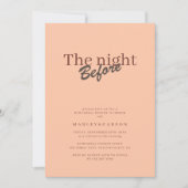 Retro Coral Peach Minimalist Rehearsal Dinner Kaart (Voorkant)