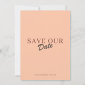 Retro Coral Peach QR Code Save The Date Trouwdag Kaart (Achterkant)